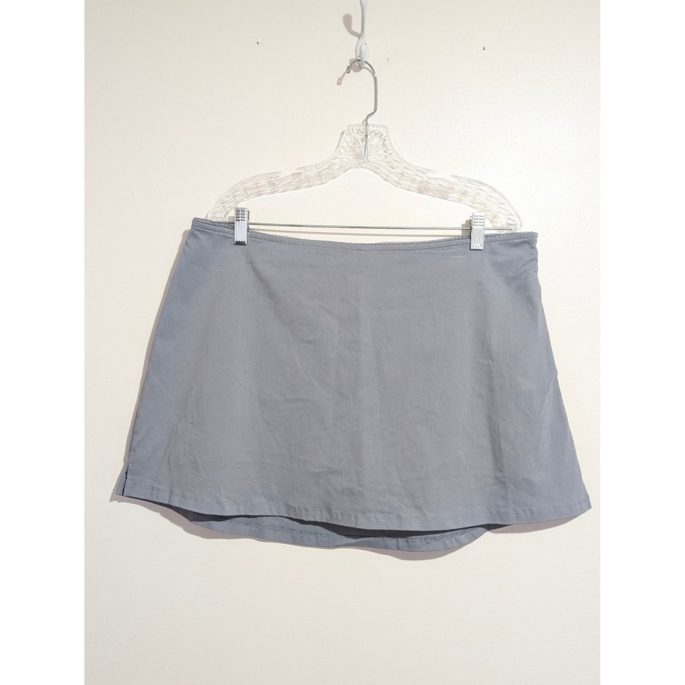 Wild Fable‎ Womens XXL Grey Mini Skort Side Zip Crochet Trim Casual Active